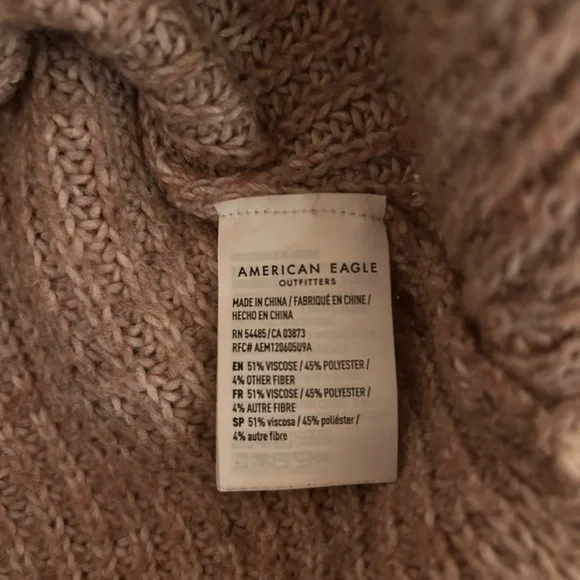 American Eagle Oversized Brown Tunic Knit Sweater - Picture 6 of 8